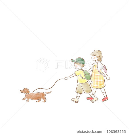 遛狗的孩子 108362233