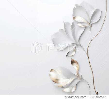 優雅的白色背景上的花卉框架 優雅的白色背景上的花卉框架 108362563