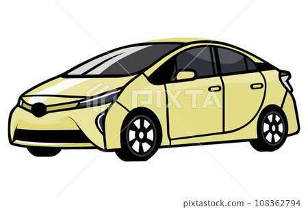 Prius cars vector illustration, Vector illustration of a popular hybrid car, 108362794