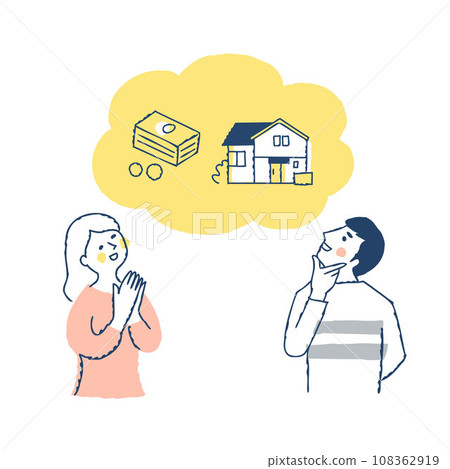 年輕夫婦討論資產 年輕夫婦討論資產 108362919
