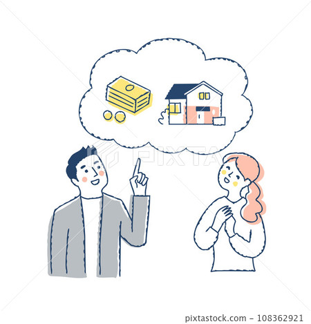 年輕夫婦討論資產 年輕夫婦討論資產 108362921