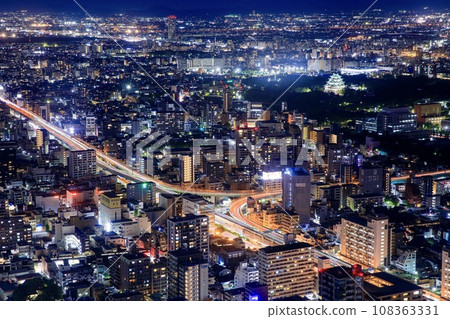 Night view of Nagoya seen from Midland Square, Nagoya City (toward Nagoya Castle) 108363331