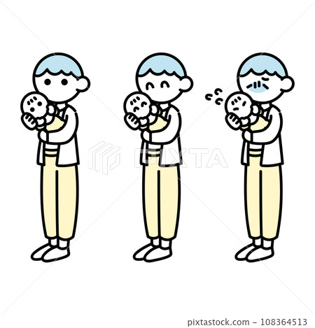 Set of people holding babies 108364513