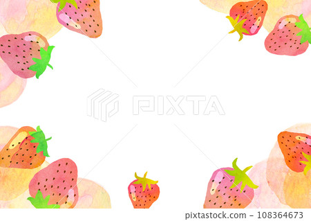 可愛草莓框背景素材 可愛草莓框背景素材 108364673