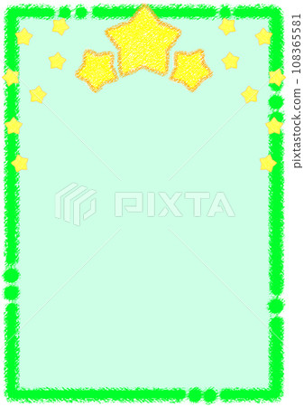 Sparkling stars and crayon frame [A4, vertical] 108365581