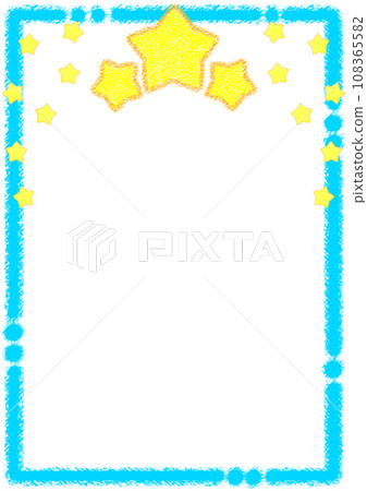 Sparkling stars and crayon frame [A4, vertical] 108365582