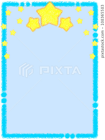 Sparkling stars and crayon frame [A4, vertical] 108365583
