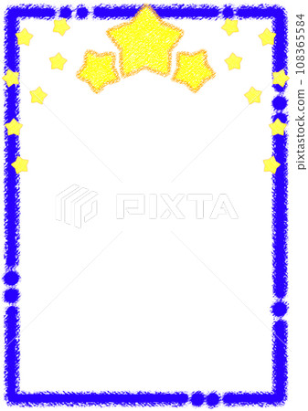 Sparkling stars and crayon frame [A4, vertical] 108365584