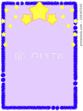 Sparkling stars and crayon frame [A4, vertical] 108365585