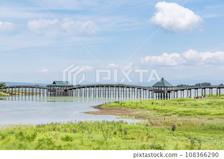 青森縣鶴田町的熱門旅遊景點：晴天的鶴舞橋 108366290