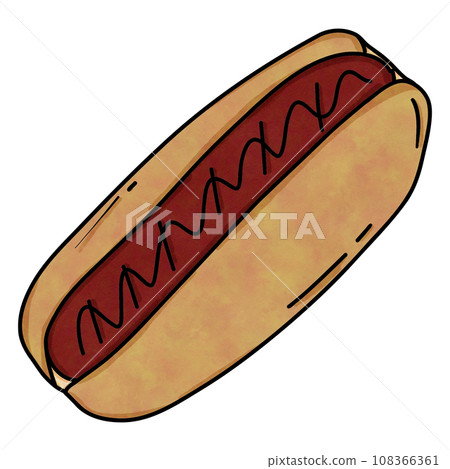 Hot dog drawing 108366361