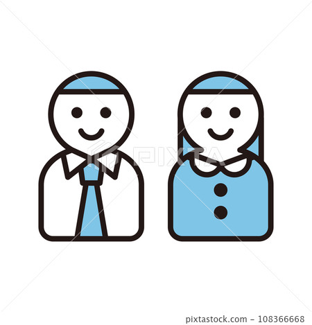 Illustration material of simple business team men and women 108366668