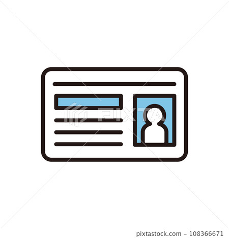 Driver's license identification card icon 108366671
