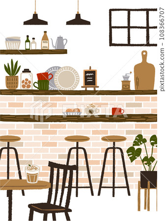 Illustration of a fashionable cafe 108366707
