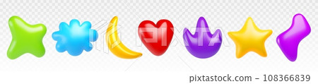 3d liquid kid shapes in memphis style 3d liquid kid shapes in memphis style 108366839