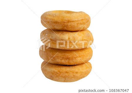Donuts cake bakery sprinkled with sugar isolated 108367047