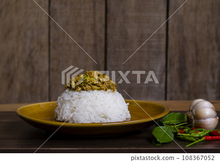 Spicy stir fried minced pork and sato, a delicious and spicy dish from the south of Thailand Spicy stir fried minced pork and sato, a delicious and spicy dish from the south of Thailand 108367052