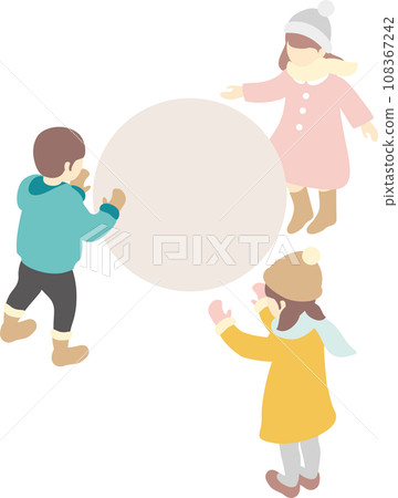 Isometric winter snow play family family kids people men women children illustration material Isometric winter snow play family family kids people men women children illustration material 108367242