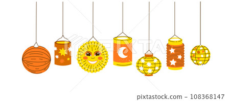Vector Lanterns composition for saint martin day traditional in Germany 108368147