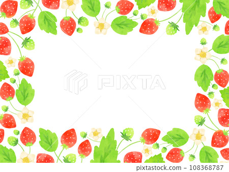 美麗的手寫草莓框架 108368787