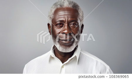Handsome elegant, elderly African American man, on a gray background, banner, close-up, copy space. Handsome elegant, elderly African American man, on a gray background, banner, close-up, copy space. 108369065