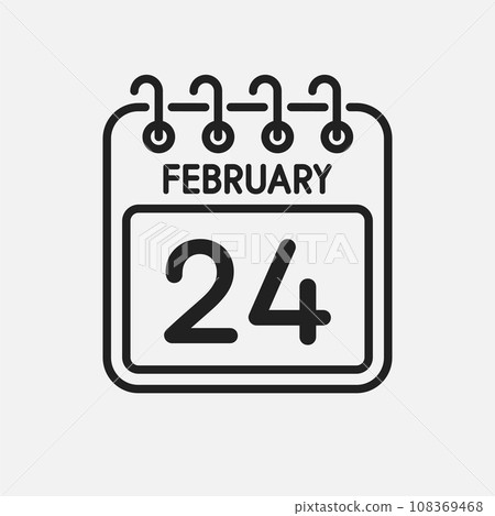 Icon page calendar day - 24 February Icon page calendar day - 24 February 108369468