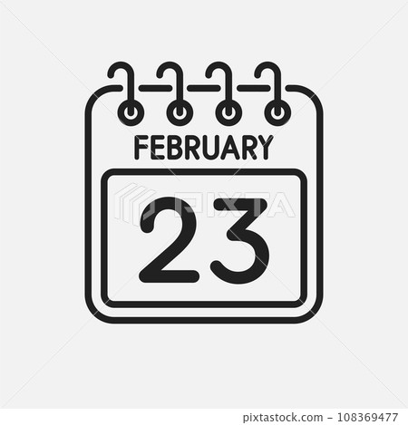 Icon page calendar day - 23 February 108369477
