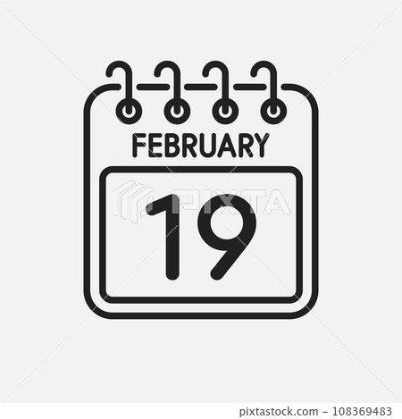 Icon page calendar day - 19 February 108369483