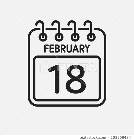 Icon page calendar day - 18 February 108369484