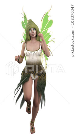3D Fairy with green wings 3D Fairy with green wings 108370347