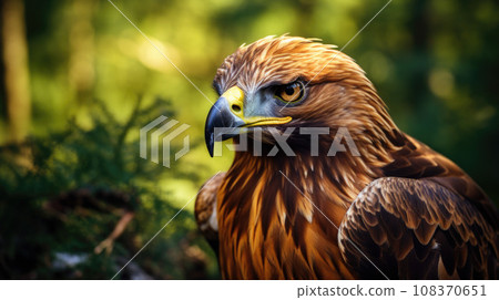 Golden eagle (Aquila chrysaetos) is one of the best-known birds of prey . It is the most widely distributed species of eagle 108370651