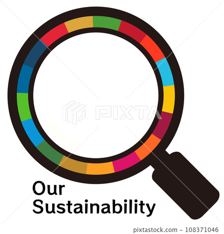 Magnifying glass illustration for discovering and introducing SDGs initiatives (using RGB designated colors) 108371046