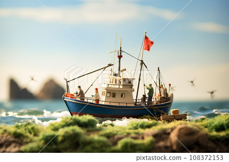 fishing boat diorama 108372153