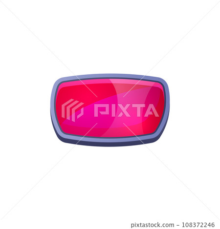 Pink rectangular game button, vector illustration isolated on white 108372246