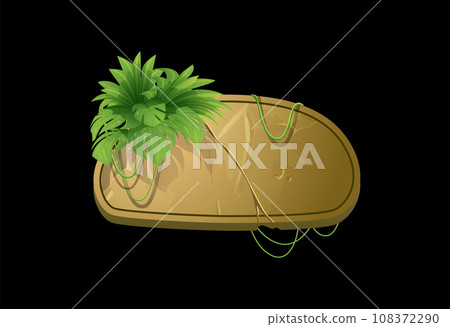 Cracked stone board with leaves. Cracked stone board with leaves. 108372290