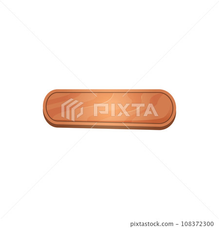 Wooden game board or frame, elongated button design vector illustration isolated. 108372300