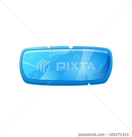 Cartoon vector blue game button, ice crystal frame, menu interface, options and selection glossy board, panel settings Cartoon vector blue game button, ice crystal frame, menu interface, options and selection glossy board, panel settings 108372301