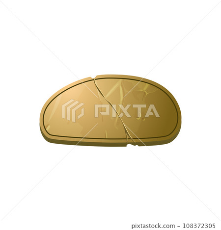 Bright yellow button with crack flat style, vector illustration 108372305