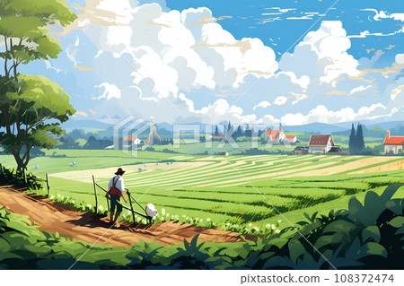vast rural landscape vast rural landscape 108372474