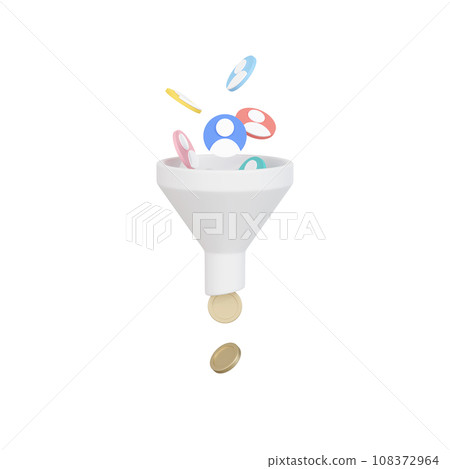 3DCG｜Sales funnel and digital marketing 108372964