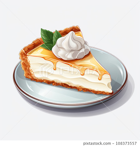 Cream and cheesecake illustration AI image 108373557