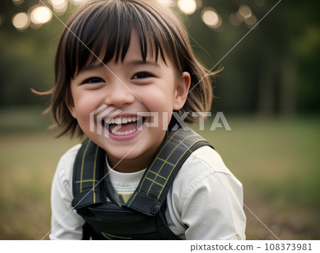 Child laughing waist medium detail maximum cinematic 108373981