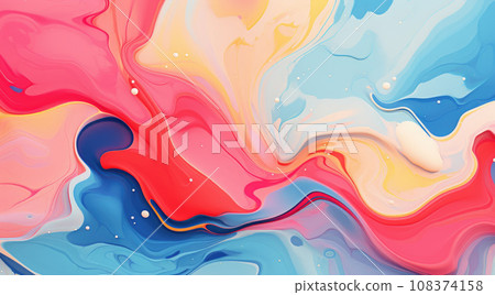 Background with liquid colored swirls and dye blends that flows from top to bottom. Fluid art acrylic texture with colorful waves, mixing paint effect. Background with liquid colored swirls and dye blends that flows from top to bottom. Fluid art acrylic texture with colorful waves, mixing paint effect. 108374158