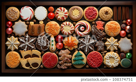 cookies assorted close-up 108374751