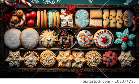 cookies assorted close-up 108374753