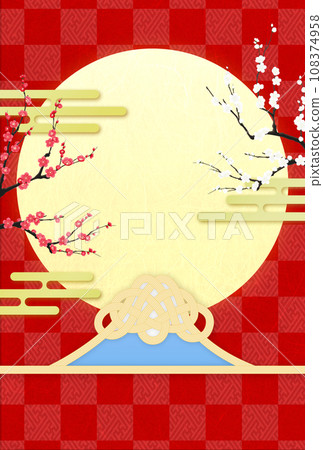 水引裝飾的富士山和今年的第一個日出 108374958