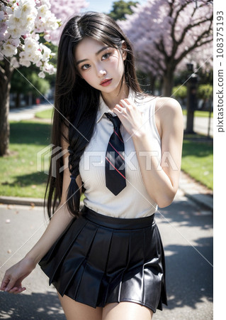 一個穿著迷你裙的黑髮女人(AI 生成的圖像) 一個穿著迷你裙的黑髮女人(AI 生成的圖像) 108375193