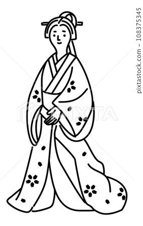 Illustration of a samurai woman from the Edo period 108375345