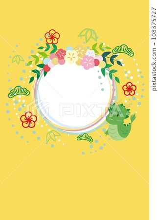 花環相框龍松竹梅賀年片 108375727