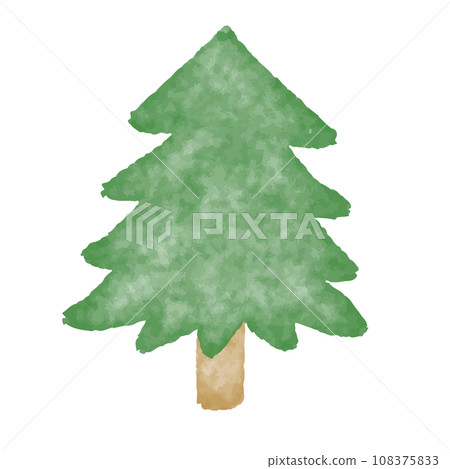 樅樹水彩聖誕節十二月冬季可愛手繪插畫 108375833